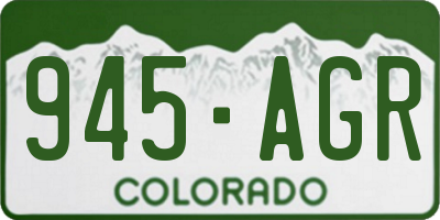 CO license plate 945AGR