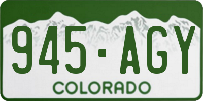 CO license plate 945AGY