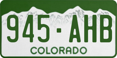 CO license plate 945AHB