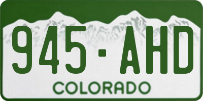 CO license plate 945AHD