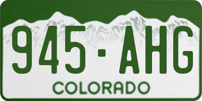 CO license plate 945AHG