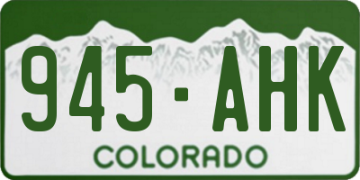CO license plate 945AHK
