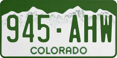 CO license plate 945AHW