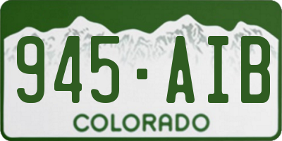 CO license plate 945AIB