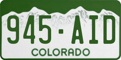 CO license plate 945AID