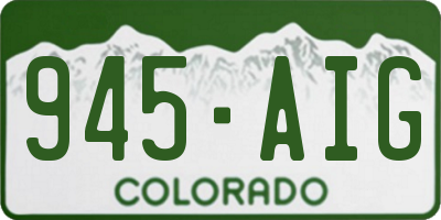 CO license plate 945AIG