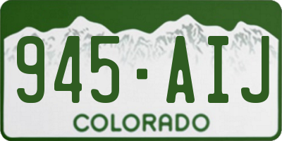 CO license plate 945AIJ