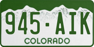 CO license plate 945AIK