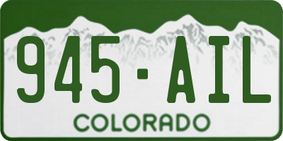 CO license plate 945AIL