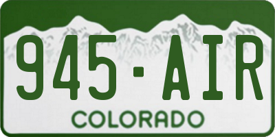 CO license plate 945AIR
