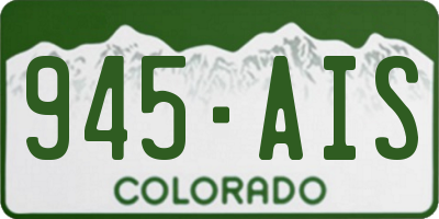 CO license plate 945AIS