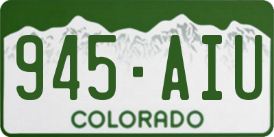 CO license plate 945AIU