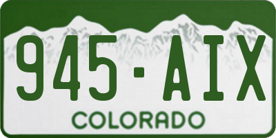 CO license plate 945AIX