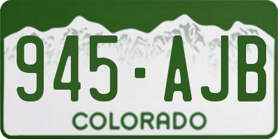 CO license plate 945AJB