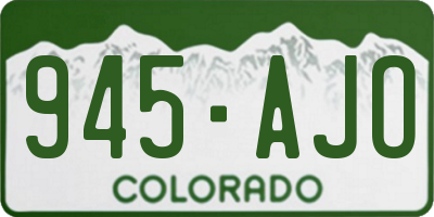 CO license plate 945AJO