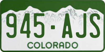 CO license plate 945AJS