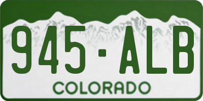 CO license plate 945ALB