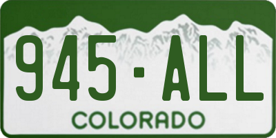 CO license plate 945ALL