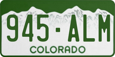 CO license plate 945ALM