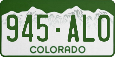 CO license plate 945ALO