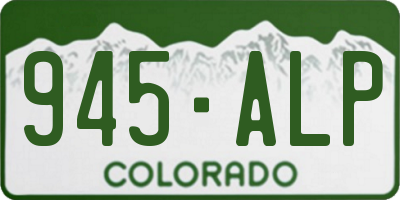 CO license plate 945ALP