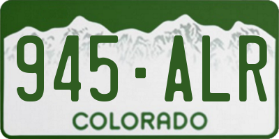 CO license plate 945ALR
