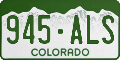 CO license plate 945ALS