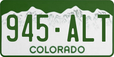 CO license plate 945ALT