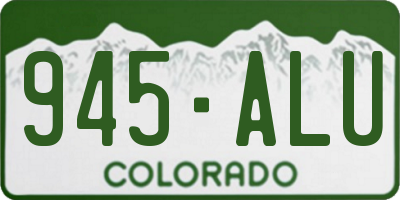 CO license plate 945ALU
