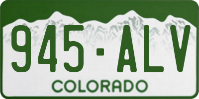 CO license plate 945ALV