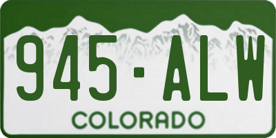 CO license plate 945ALW