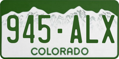 CO license plate 945ALX