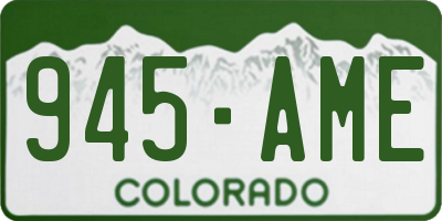 CO license plate 945AME