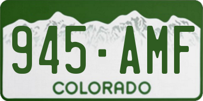 CO license plate 945AMF