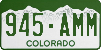 CO license plate 945AMM
