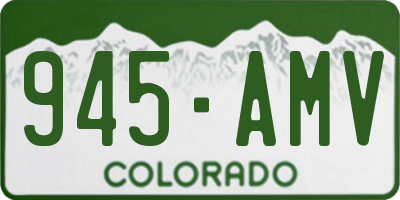 CO license plate 945AMV