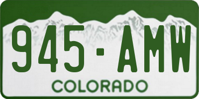 CO license plate 945AMW