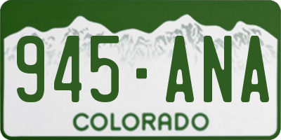 CO license plate 945ANA