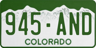 CO license plate 945AND