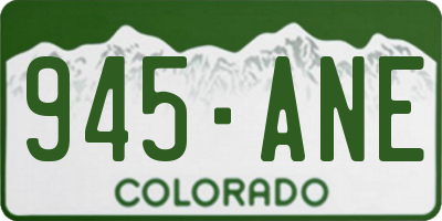 CO license plate 945ANE