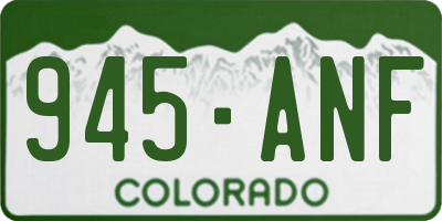 CO license plate 945ANF