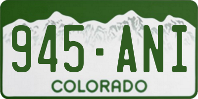 CO license plate 945ANI