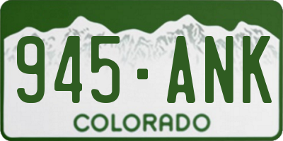 CO license plate 945ANK