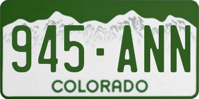 CO license plate 945ANN
