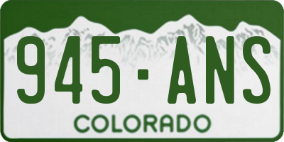 CO license plate 945ANS
