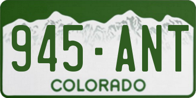 CO license plate 945ANT