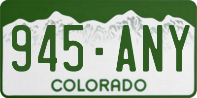 CO license plate 945ANY
