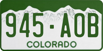 CO license plate 945AOB