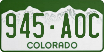 CO license plate 945AOC