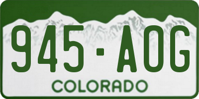 CO license plate 945AOG